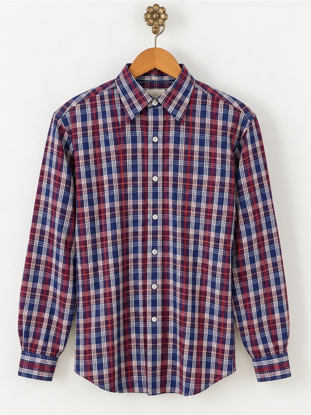 Brooks Brothers Red White Blue Plaid Collar Button Down Shirt M